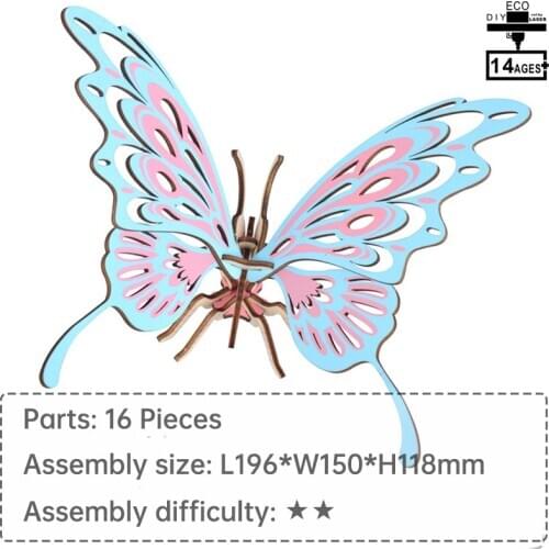 Butterfly Jigsaw 3D butterfly model kids educational toys wood puzzle wood toys for children puzzles for kids toys for children