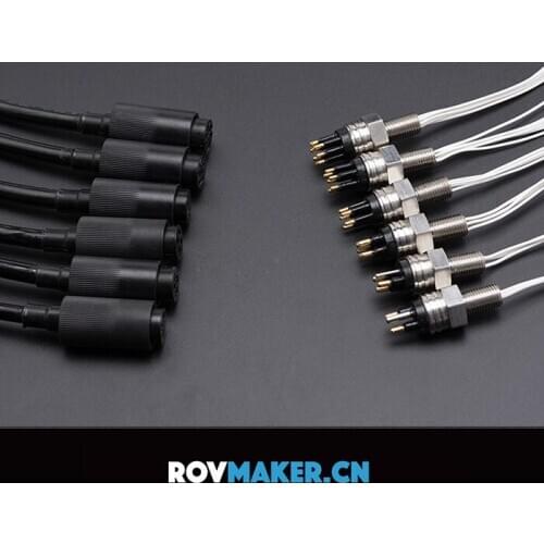 Underwater Connector Watertight Connector Watertight Plug 400 M Pressure-Resistant Male Seat + Female Cable Plug Set