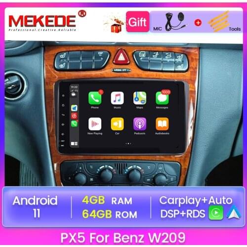 PX5 DSP RDS Android 11 4+64GB Car DVD Multimedia Player for Mercedes Benz CLK W209 W463 W208 GPS Navigation Carplay Auto WIFI BT
