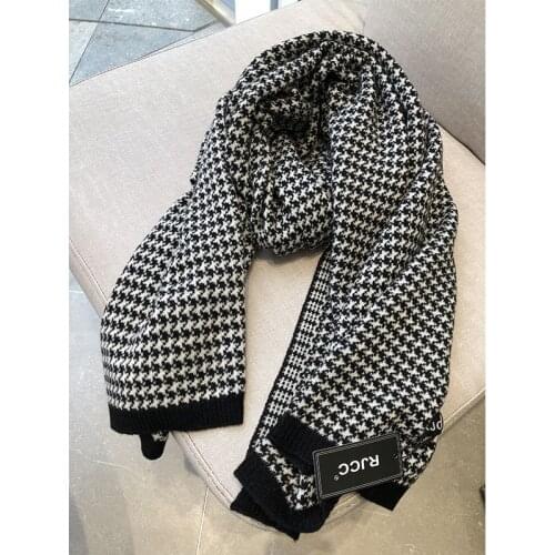 Pure 100% Cashmere scarf women plaid scarf Autumn winter ladies warm houndstooth Pashmina style shaw cashmere scarf
