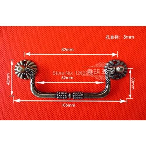 105 * 43mm Handle bar Palette handle Jewelry box small pull buckle Antique vintage ring-pull Wholesale Delivery