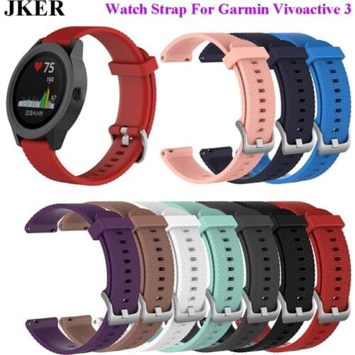 Silicone Replacement Watchband Strap for Garmin Vivoactive 3 Samsung Gear Sport Gear S2 Classic Huami Youth BIP TIWATCH 2 Watch
