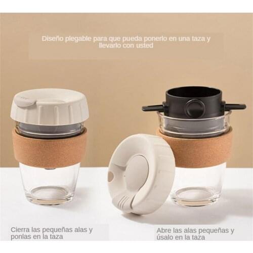 2Pcs Foldable Portable Coffee Filter Stainless Steel Drip Coffee Tea Holder Reusable Paperless Pour Over for Cafe House/Kitchen