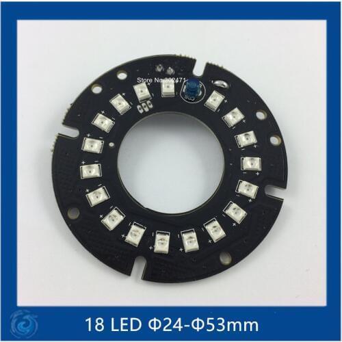 Infrared 18 IR LED board for CCTV Cameras night vision (size F24-F53mm) SMT3528 LED