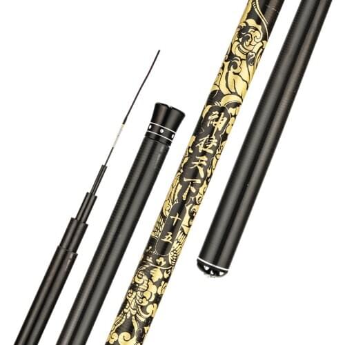 Telescopic pure carbon Hand fishing rod ultra light super hard pole 28 tone 4.5M taiwan Carbon fishing rod for big fish