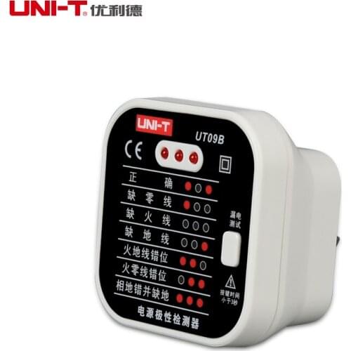 UNI-T Socket Wall Power Outlet Tester Circuit Polarity Breaker Finder Power Polarity Detector AC 250V RCD UT09A/UT09B/UT09E