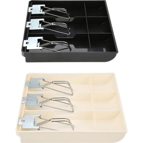 Cash Drawer Register Insert Tray Replacement Cashier Three Box with Metal Clip Cashier Box