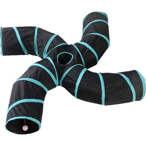 Cat Tunnel Toy 5 Way Collapsible Pet Play Tunnel Tube With Storage Bag For Cats Puppy Rabbits Guinea Indoor And Outdoor