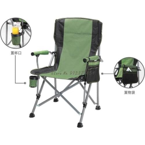 Outdoor folding chair portable camping fishing chair beach recliner telescopic stool leisure director chair