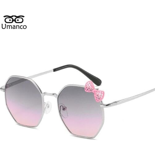 Umanco 2021 New Bow-Knot Decoration Kids Sunglasses For Children Alloy Frame PC Lens Fashion Brand Baby Beach Accessories Gifts