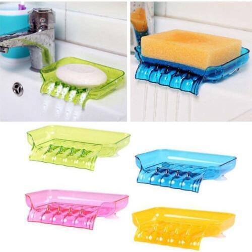 Waterfall Plastic Soap Dish Bathroom Accessories Drain Soap Box Shower Soap Holder Draining Kitchen Sink Sponge Holder