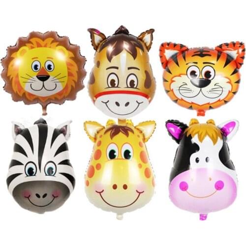 Cartoon animal balloon tiger lion zebra shape childrens birthday toy festival party decoration balloon wholesale