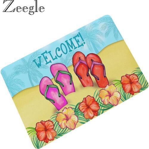 Zeegle Floor Mat Welcome Doormat Rubber Living Room Carpet Anti-slip Bathroom Rug Waterproof Outdoor Mat Hallway Carpet Foot Mat
