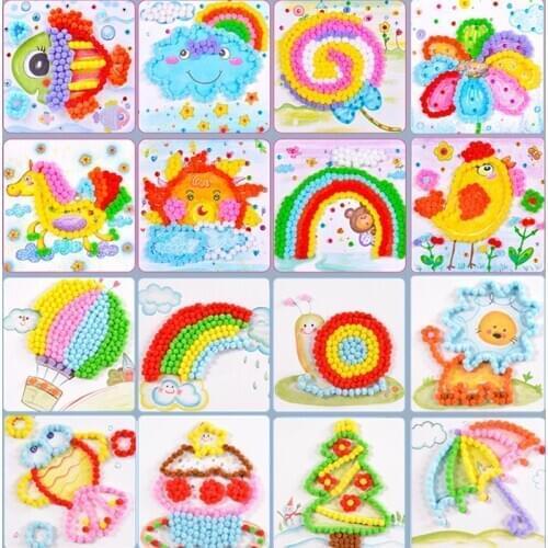 1500pcs Pom Poms Diy Craft Materials Kit PomPoms Kindergarten Kids handicrafts Creativity Educational toys for Girls children