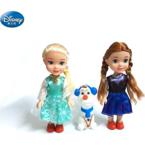 3 pcs/lot Disney Frozen Elsa Anna Olaf Dolls Princess Kristoff Action Toy Figures for kids birthday gift