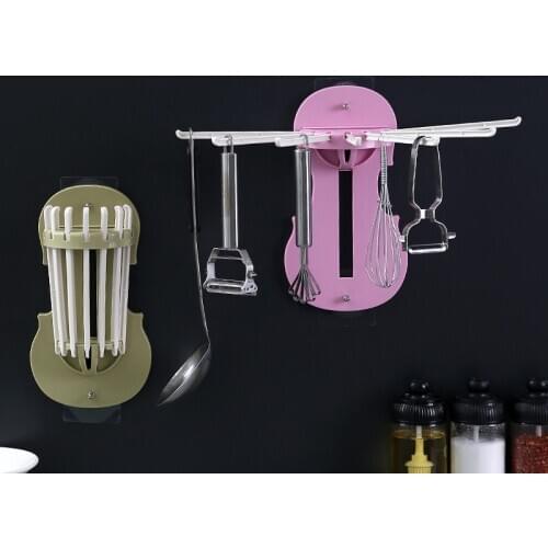 7 In 1 Multifunction Kitchen Cabinet Under Shelf Storage Telescopic Racks Towel Pendant Storage Rack Kitchen Supplies