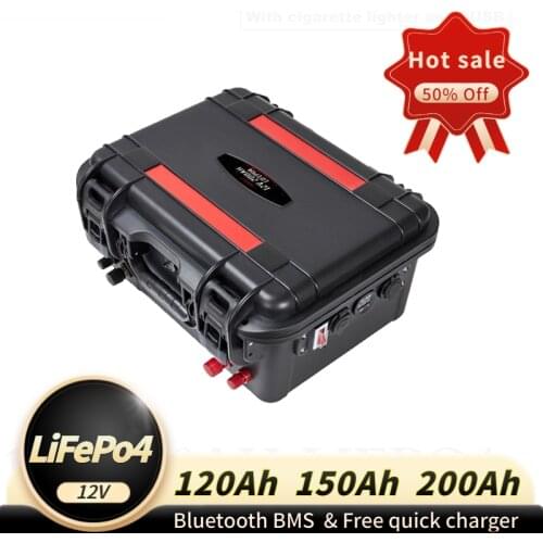12V 120AH Lifepo4 RV lithium Battery Pack With Bluetooth BMS PD For Electric Cars Moter Inverter Outdoor Camping