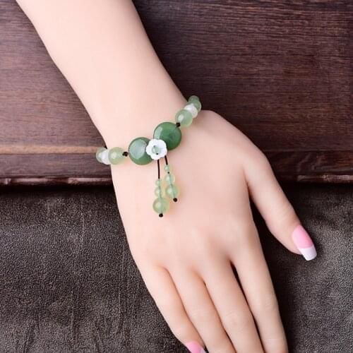 Glittering and Translucent Light Green Smooth Crystal Bracelet Statement Delicate Classical Coloured Glaze Charm Jewelry