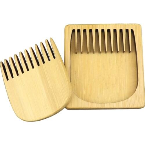 Private Label Pocket Size Natural Bamboo Wood Beard Comb And Brush Mustaches Comb For Travel