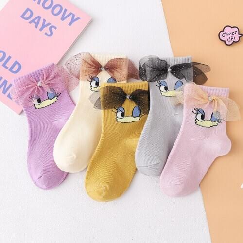 Disney Big, Middle and Small Children Cartoon Minnie Mickey Cotton Socks Sports Fashion Cartoon Boys Girls Fashion Socks