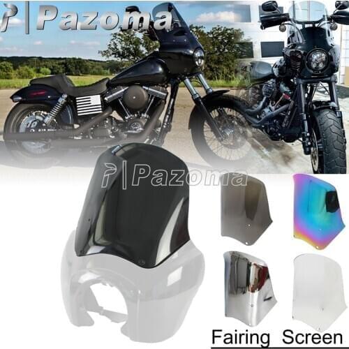 Headlight Fairing Wind Screen Shield Air Flow Deflector Replace Windscreen For Harley Dyna Low Rider Fat Street Bob Wide Glide