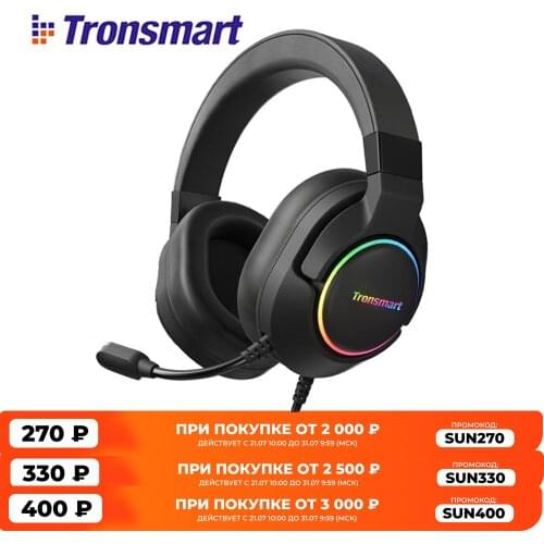 [Good helper for the game] 2021 New Tronsmart Sparkle Virtual 7.1 Gaming Headset with RGB Lighting, USB Port Computer, Laptop