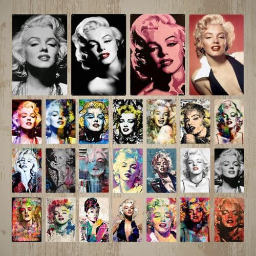 Famous Sexy Beautiful Woman Vintage Metal Poster Plaque Tin Sign Metal Wall Decor Man Cave Club Living Room Metal Signs