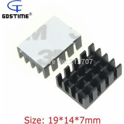10 pieces/lot Gdstime Adhesive Tapes 19mm x 14mm x 7mm Radiator Cooler Aluminum Hest sink Heatsink