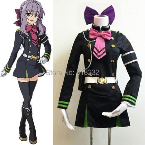 Seraph Of The End Hiiragi Shinoa Uniform Dress Outfit Cosplay Costumes