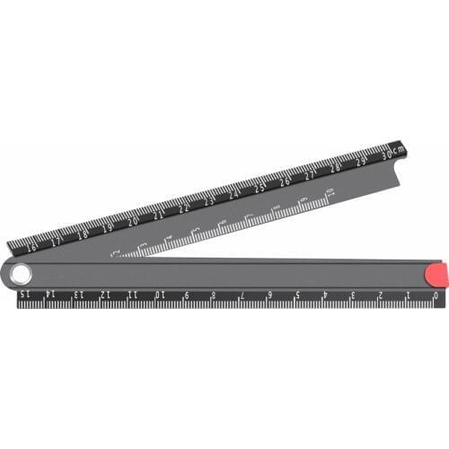 Japanese Aluminum Alloy Foldable 15cm-30cm Ruler Simple 90 degree Folding Metal Stationery Ruleres General Tools
