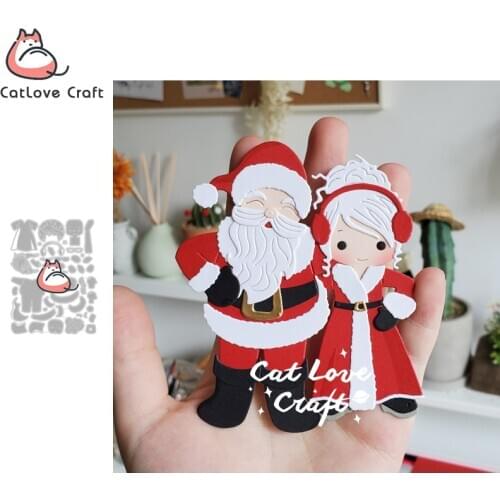 Catlove Christmas Couple Metal Cutting Dies Scrapbooking Mold Stencil Die Cuts Card Making DIY Craft Embossing New Dies For 2020