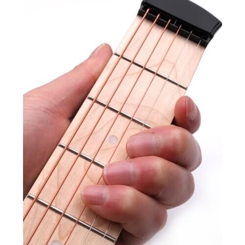 Mini 6 Frets Guitar Finger Storage Exercise Machine Guitars Chord Finger Trainer 6 String 6 Fret Pocket Guitar For Beginners