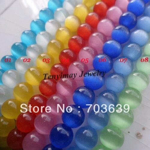 Fashion 10mm Cats Eye Beads Opal Loose Beads Wholesale 5 Strands/Lot(about 40cm/strand) Free Shipping