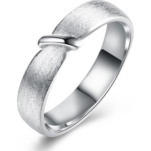 2019 Personality Tie Rope Design Fashion Frosting Surface S925 Sterling Silver Rings Elegant Couple Rings Style