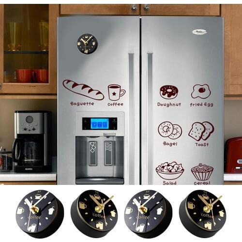 Behogar Small Creative Magnetic Refrigerator Clock Home Office Magnets Refrigerator Circular Clock Fridge Sticker Magnetic Clock