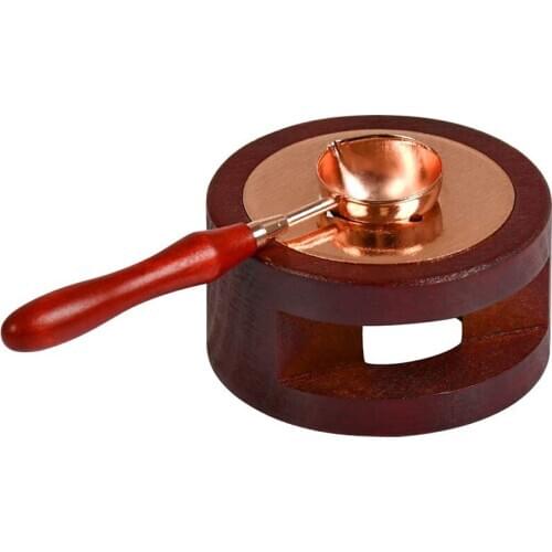 Wax Seal Warmer, Sealing Wax Furnace Tool with Solid Wood Melting Spoon for Melting Wax Seal Sticks Or Sealing Wax Beads