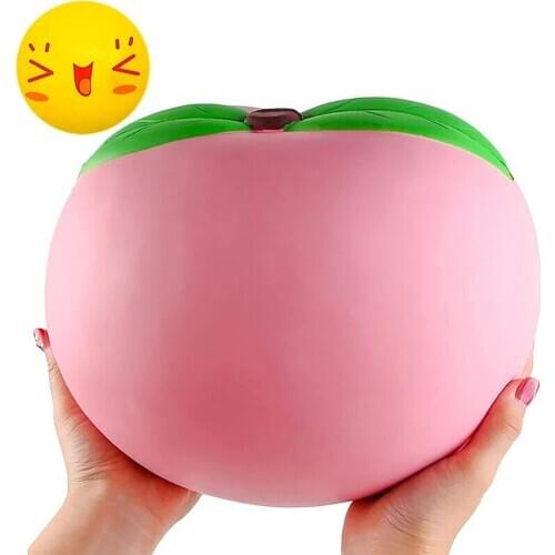 10inch Jumbo Squeeze Toys Large Peach Squeeze Toy Birthday Gift for Kids Giant Slow Rising Simulation Kawaii Fruit Squeezes Toys