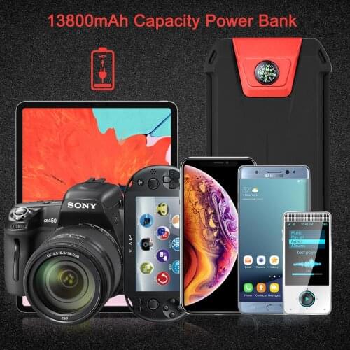 AsperX Jump Starter Car Booster Starting Device Emergency Car Battery Starter Power Bank 13800mAh Durable Starting Device