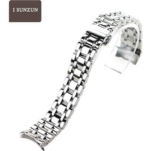 ISUNZUN Women Hot Sale Stainless Steel Watch Strap for Tissot 1853 T050 Watch Band T050207A Silver/Rose Gold Watch Strap