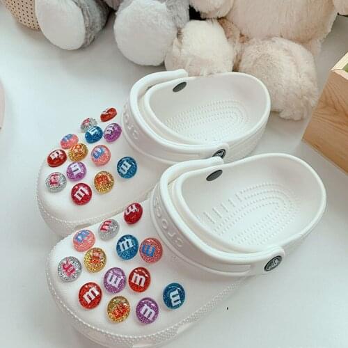 1set Resin Shoe Buckle Accessories Cute Colorful M Beans Shoe Decoration Jibz for Croc Charms Bracelets Kids Boys Women Gifts