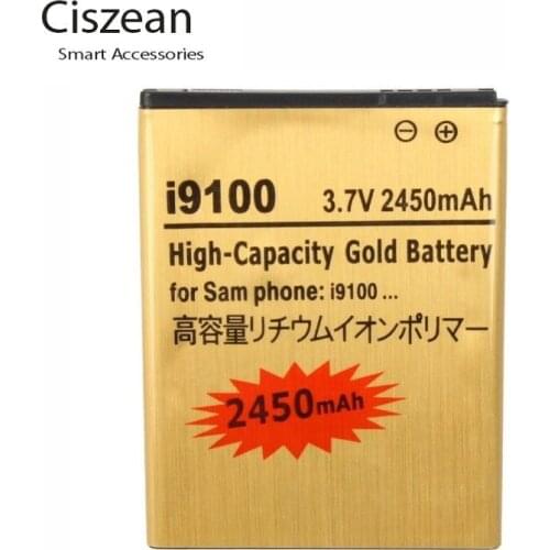 Ciszean 1x2450mAh EB-F1A2GBU EBF1A2GBU Gold Replacement Battery For Samsung Galaxy S II S2 I9100 I9103 i9050 B9062 I9108 M340S