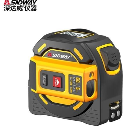 SNDWAY New Laser Distance Tape Rangefinder Multi-function Self-Locking Hand Tool Device SW-TM40 SW-TM60