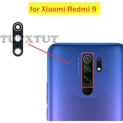 2pcs for Xiaomi Redmi 9 Back Camera Glass Lens Main Rear Camera Lens with Glue Repair Spare Parts