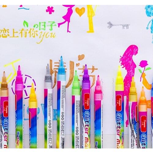 Gold fluorescent ballpoint pen color photo album hand pearlescent metal marker pens for kalem kutusu stationery school caneta
