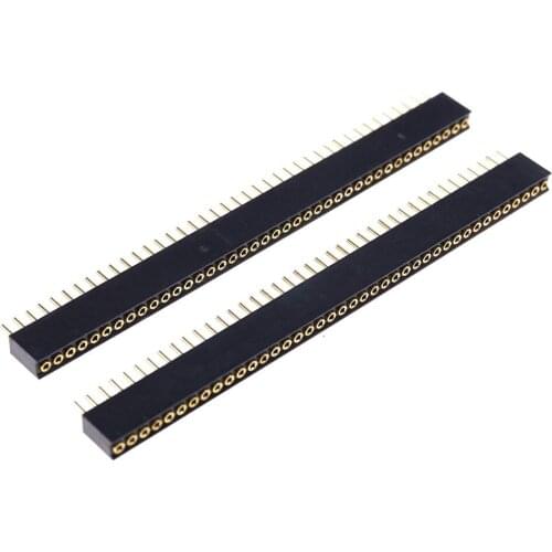 100pcs 1x40P Single Row 40 Pin 0.050' 1.27 mm Round Female Pin Header gold plated machined SIP 1x40 Pin IC Socket 1.0 Amp