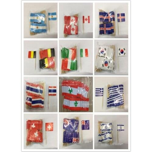 100pcs Flag Picks Flag Food Toothpicks Cake Toppers Food Cupcake Picks Party Decor Accessories