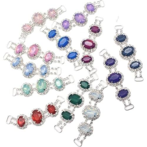 2 Pieces 85MM Resin Rhinestone Decoration Accessories DIY Clothing Sewing Accessories Metal Rhinestone Button Bikini Connector