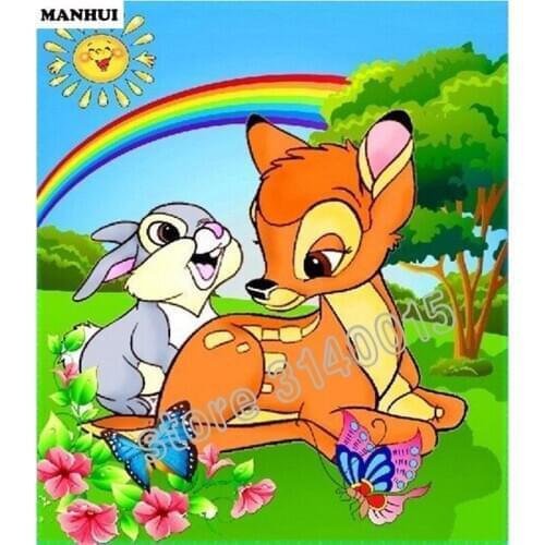 5D Diy Diamond Mosaic Painting Cross Stitch Cartoon deer Square Full Decorative Diy Diamond Embroidery Fashion Gifts ABC254