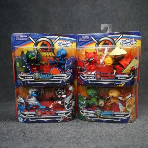 8doll/4box Kung Zhu 17*14cm Ninja bear Action Figure doll Ninja worrior special force kids gift cartoon anime toy