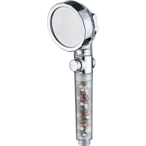 Anion three-speed adjustment, pressurized section shower, handheld removable and washable large water outlet filter set